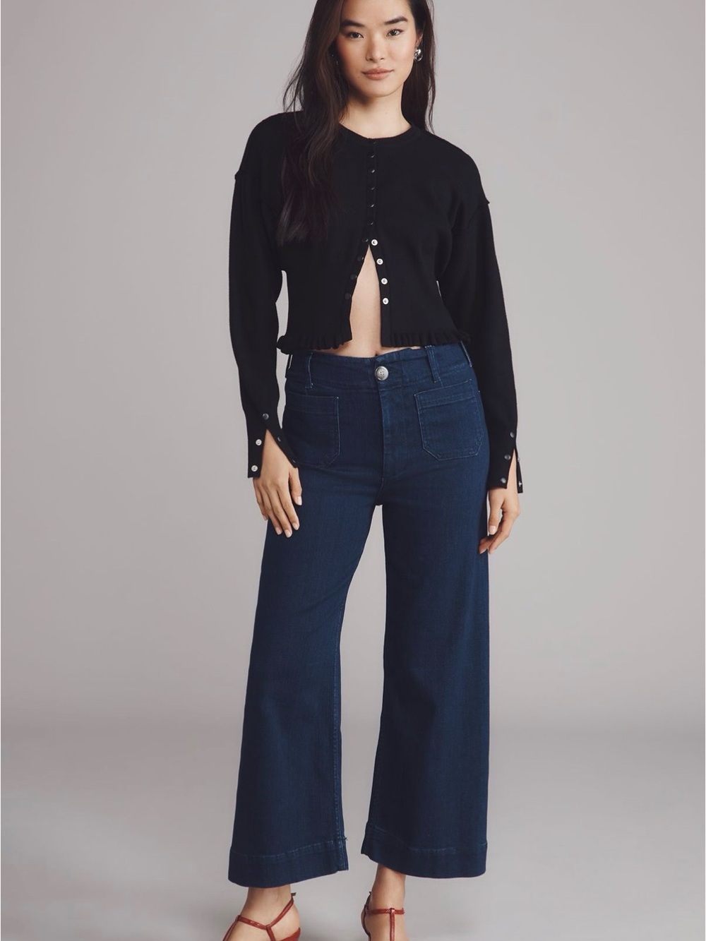 Maeve Colette Wide-Leg Cropped Jeans